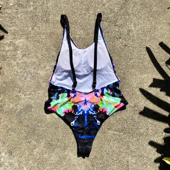 Women's Rave Wear One Piece Bodysuit Sexy Swimsuit - Picture 2 of 4